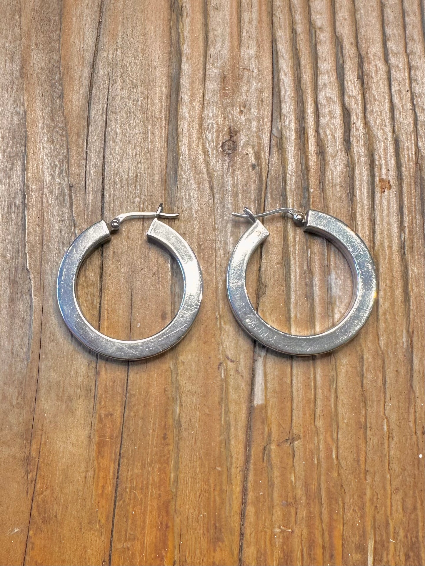 Chunky Square Tube Hoops 925 Sterling Silver Earrings