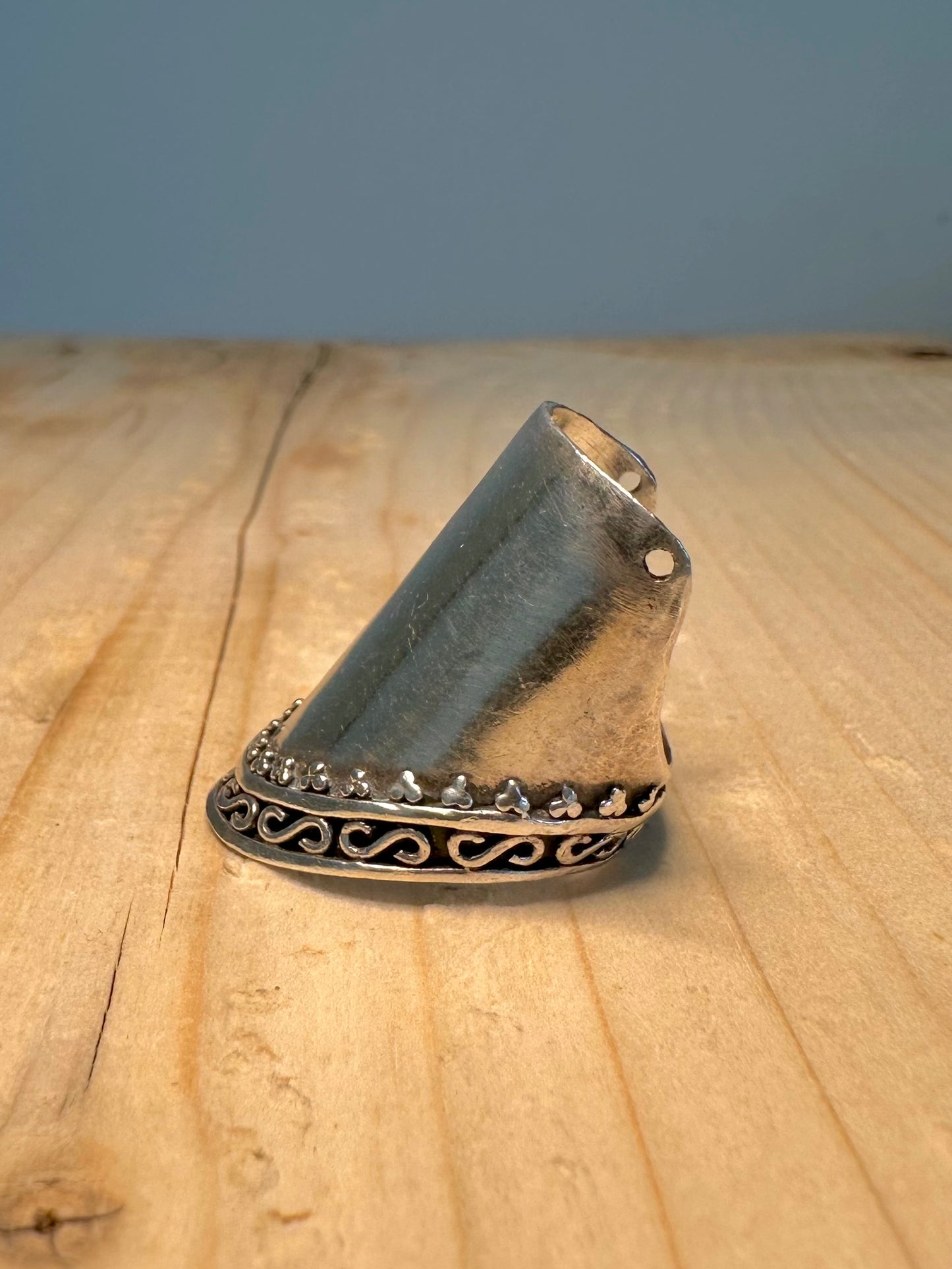 Vintage Wide Statement 925 Sterling Silver Size O Ring