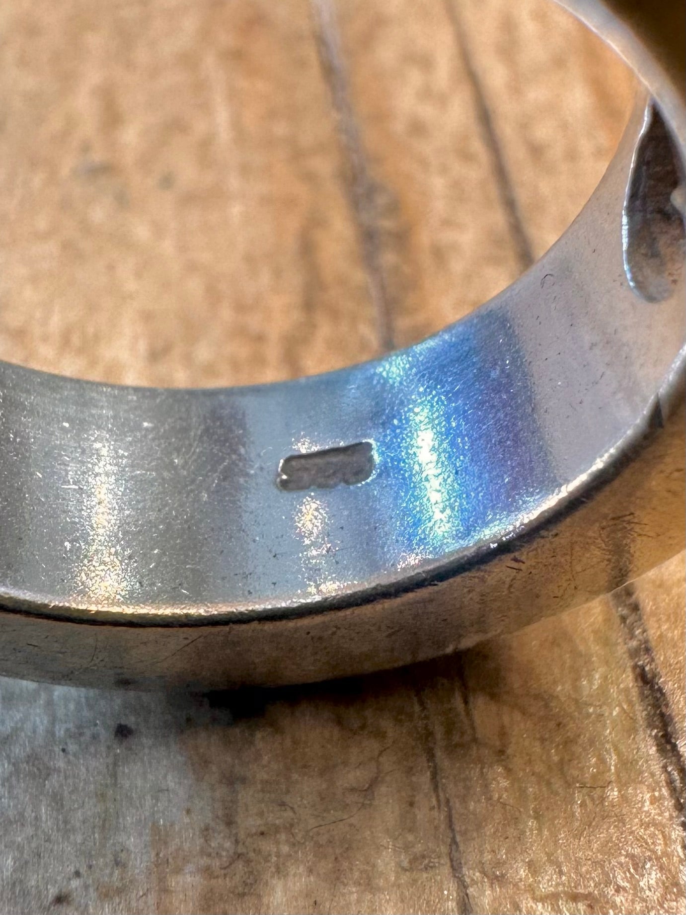 Modernist 1995 CZ Stein Dick Schwer Band 925 Sterling Silber Größe L Ring