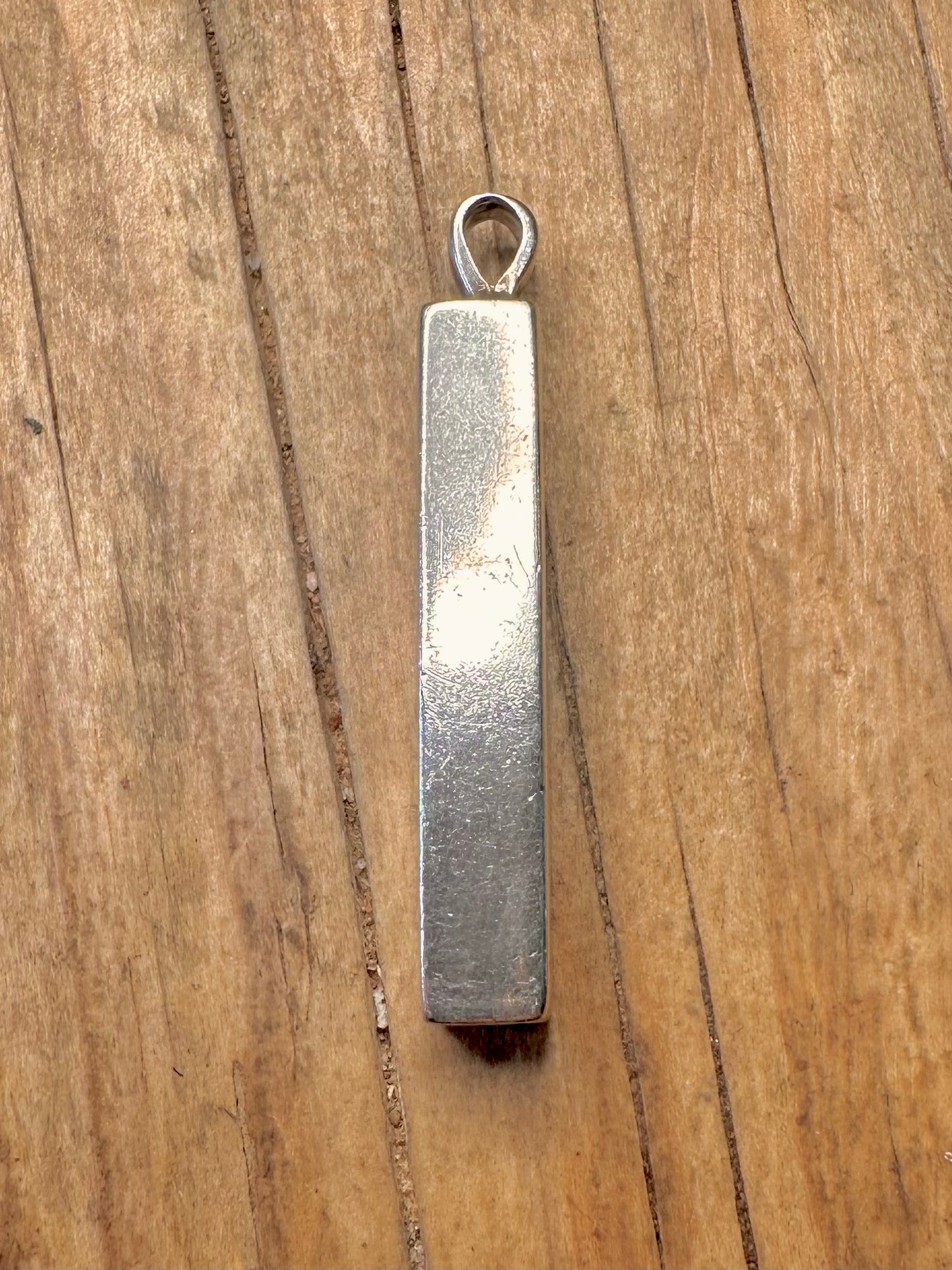 Vintage 1977 Hallmarked Maker GS London 925 Sterling Silver Ingot Pendant