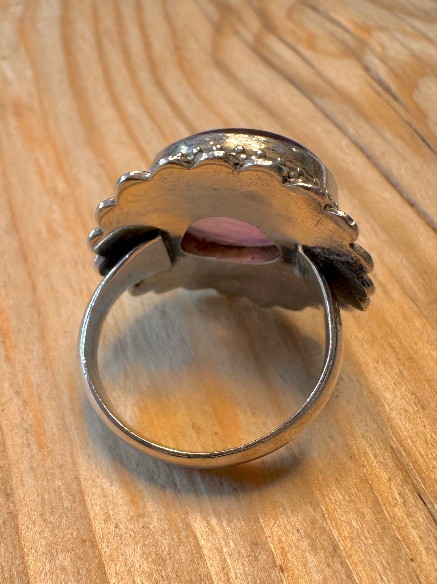 Vintage Amethyst Boho 925 Silver Size Q Ring
