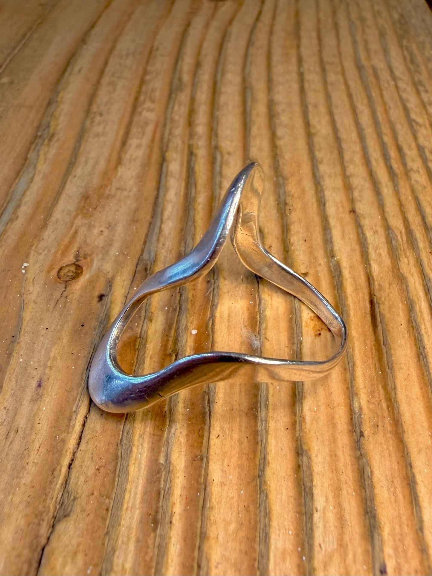 Abstract Wave 925 Sterling Silver Size T Ring