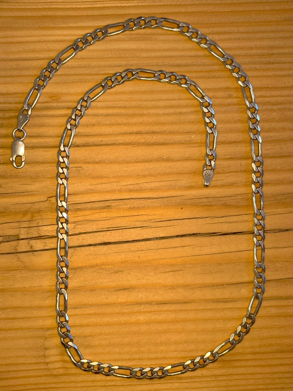 Figaro Chain Italian 925 Sterling Silver 22.5 inch Necklace