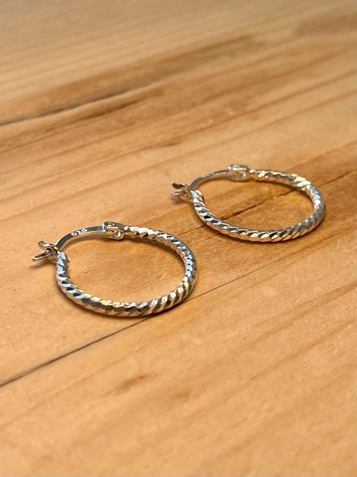 Twisted Rope 925 Sterling Silver Hoop Earrings