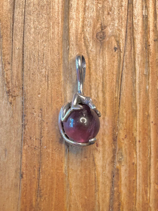 Purple Orb Salamander 925 Sterling Silver Pendant