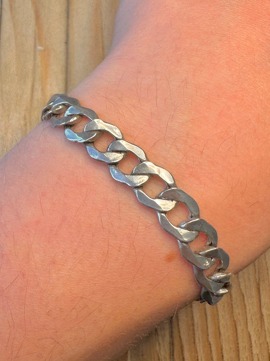 Vintage Curb Chain 925 Sterling Silver 8.5 inch Bracelet