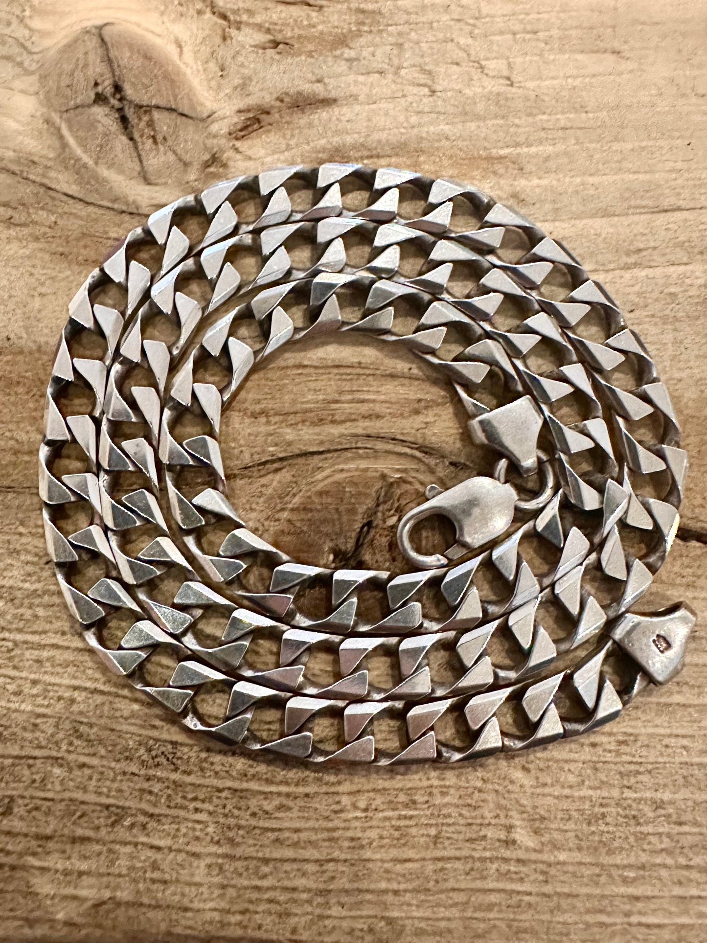 Vintage Heavy Curb Chain 925 Silver 20.2 inch Necklace