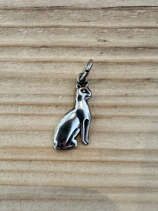 Vintage Cat 925 Silver Pendant