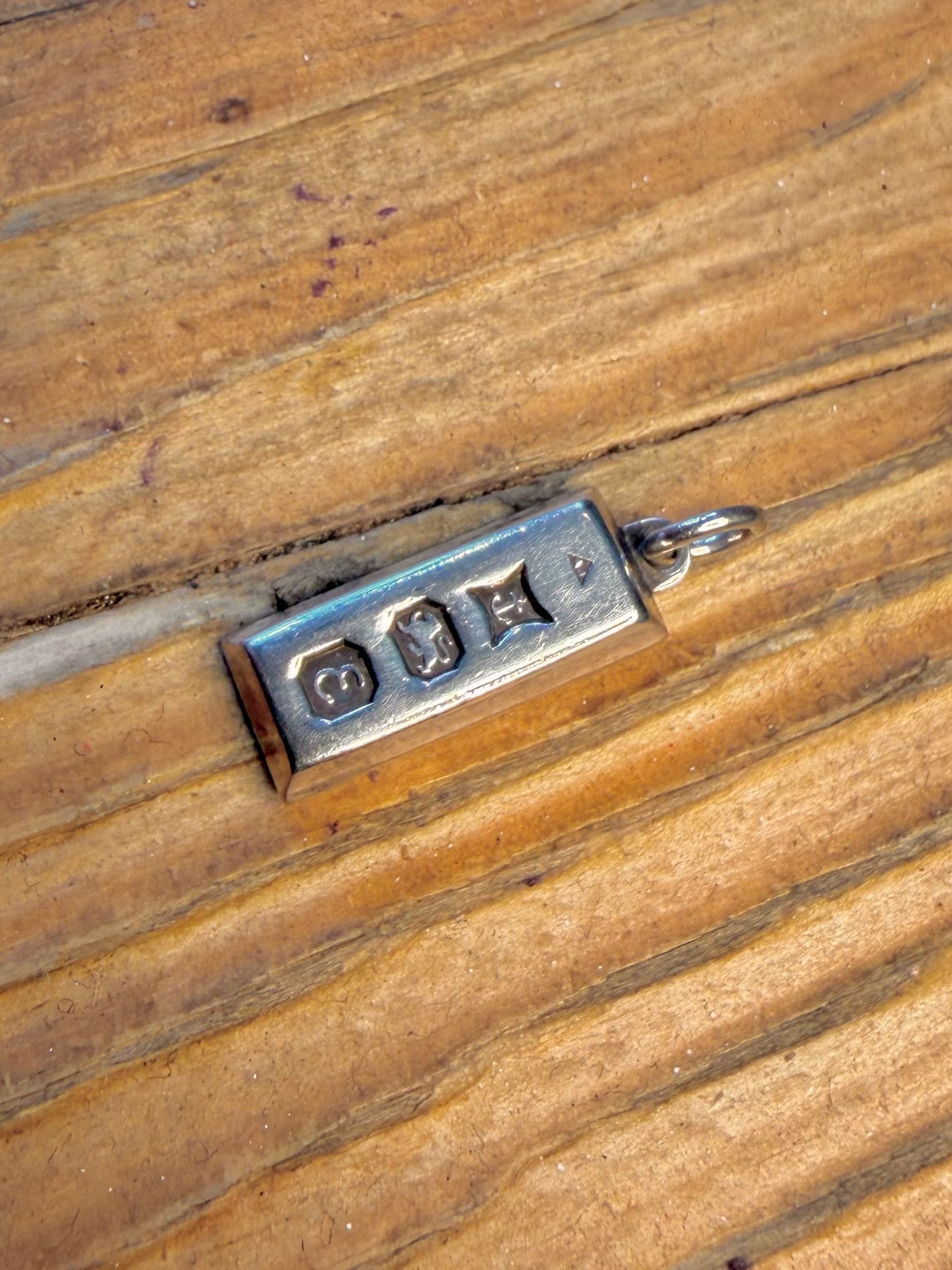 Ingot 1979 Birmingham Maker AJ 925 Sterling Silver Pendant