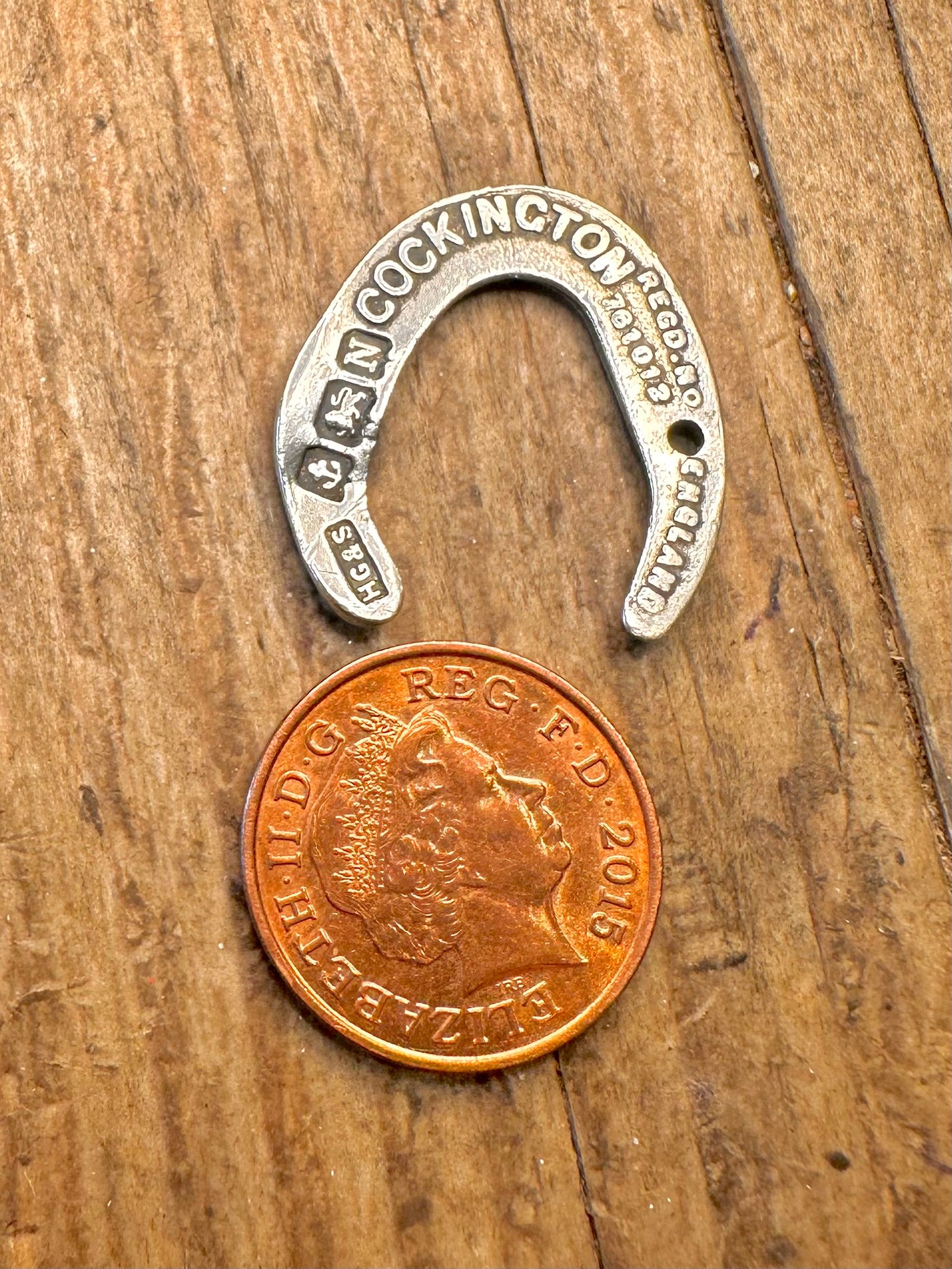 Horseshoe 1937 Good Luck Cockington HG&S England 925 Sterling Silver Pendant