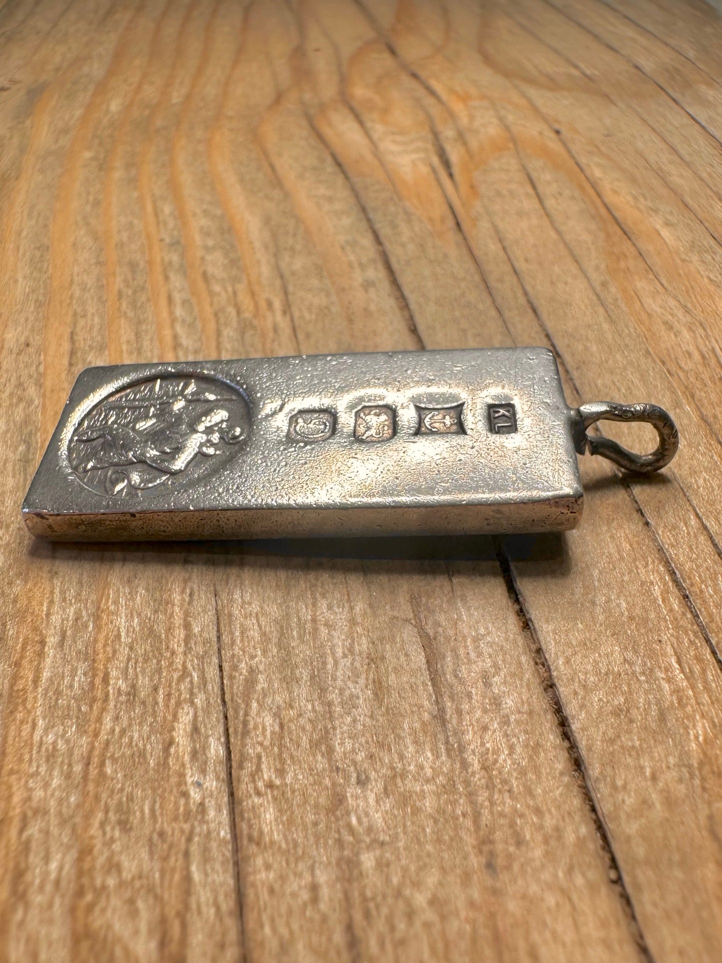 Vintage 1978 Ingot St Christopher 925 Sterling Silver Pendant