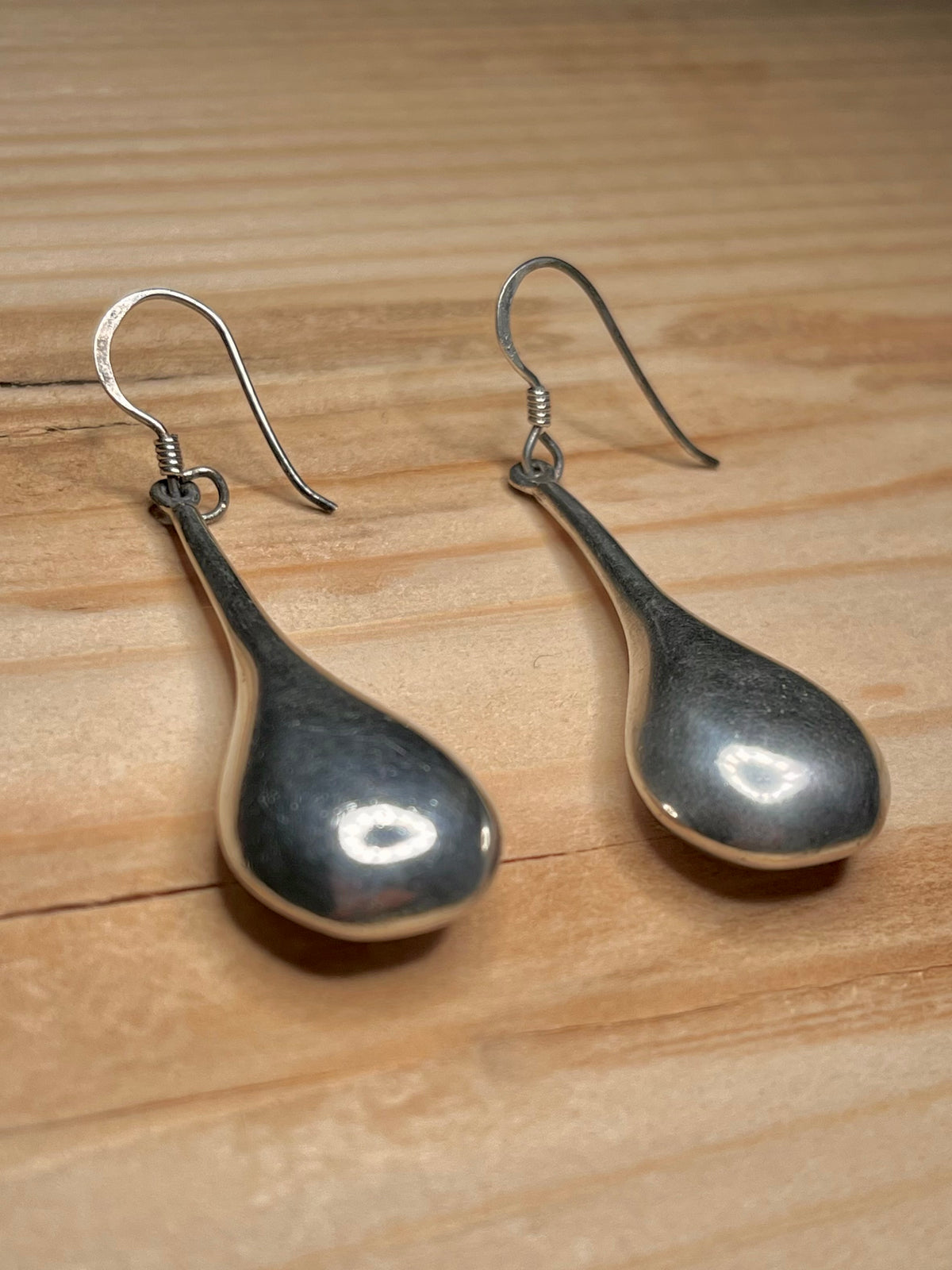Tear Drop Shaped Drop 925 Sterling Silver Earrings