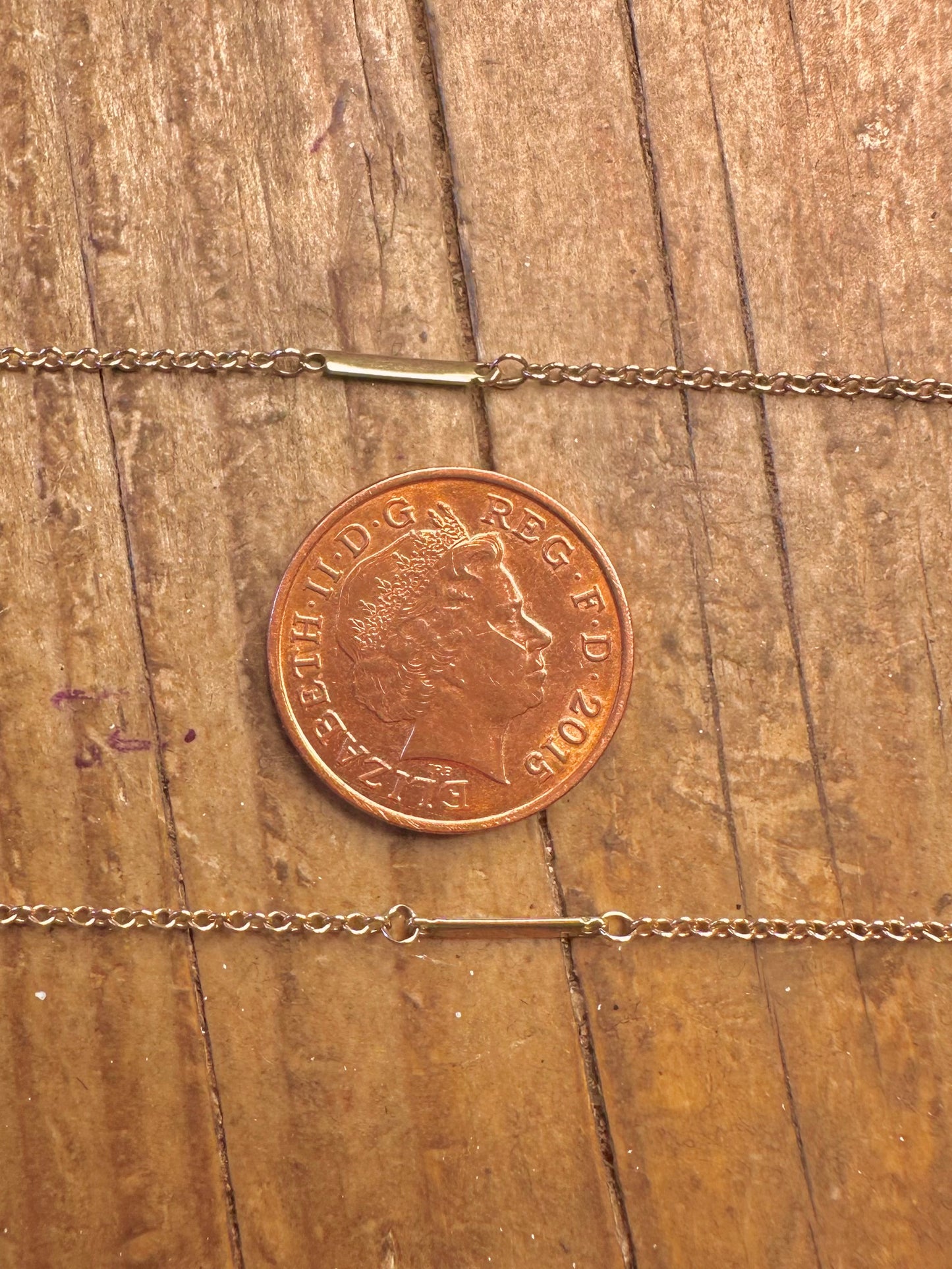 9ct Gold Belcher and Bar Link 18.8 inch Necklace