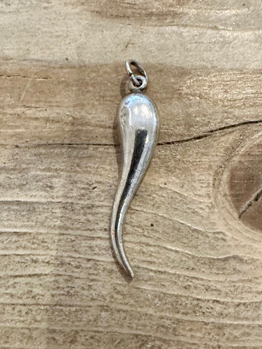 Vintage Cornicello Horn 925 Silver Pendant