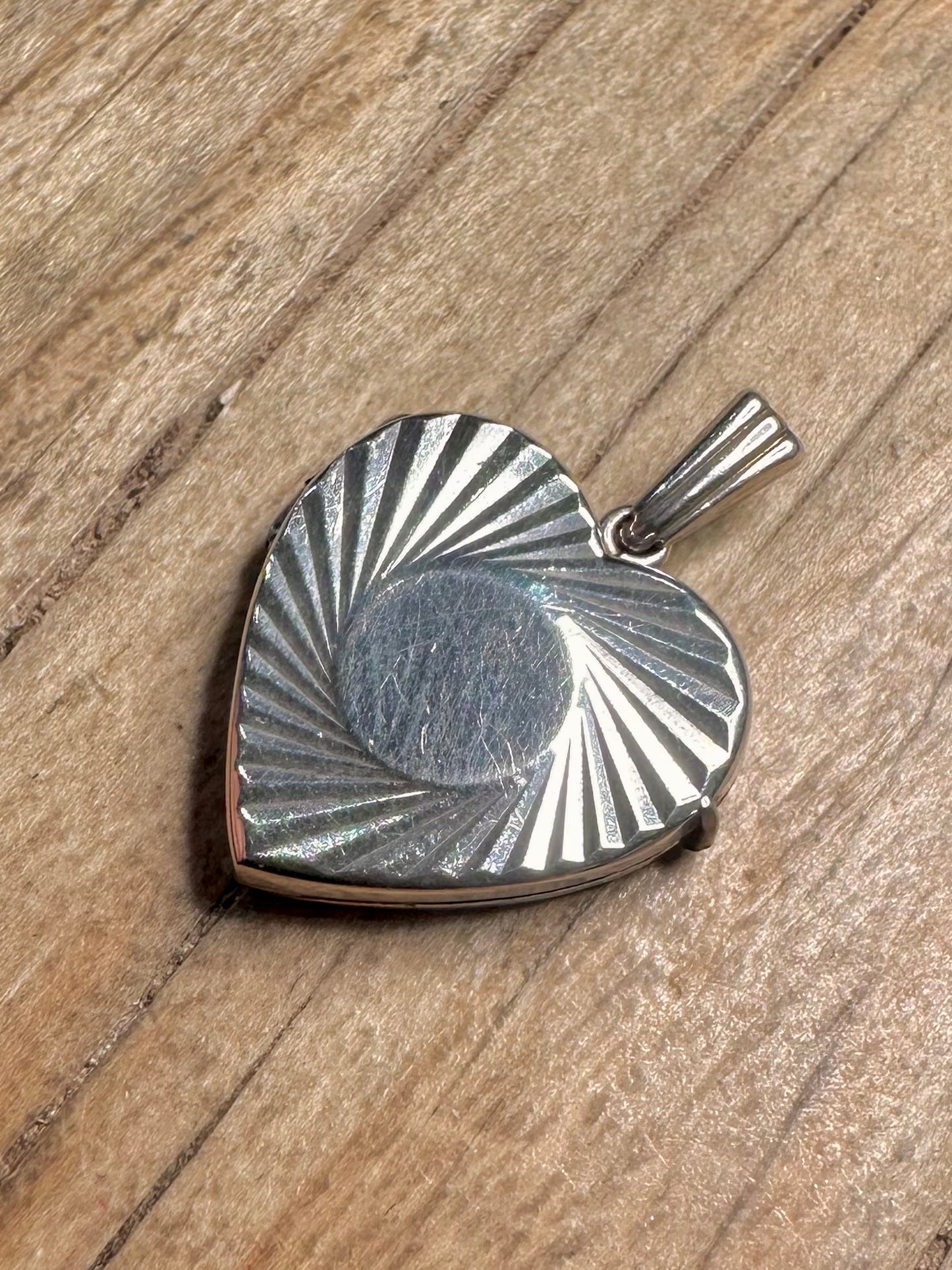 Vintage Engraved Heart 925 Sterling Silver Locket Pendant