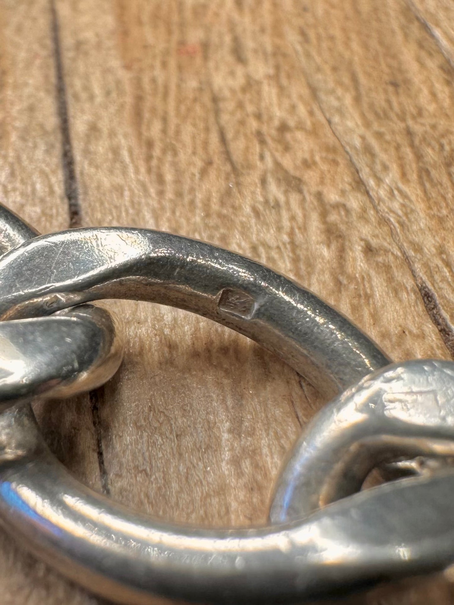 Vintage Large Curb Link 925 Sterling Silver 8 inch Bracelet