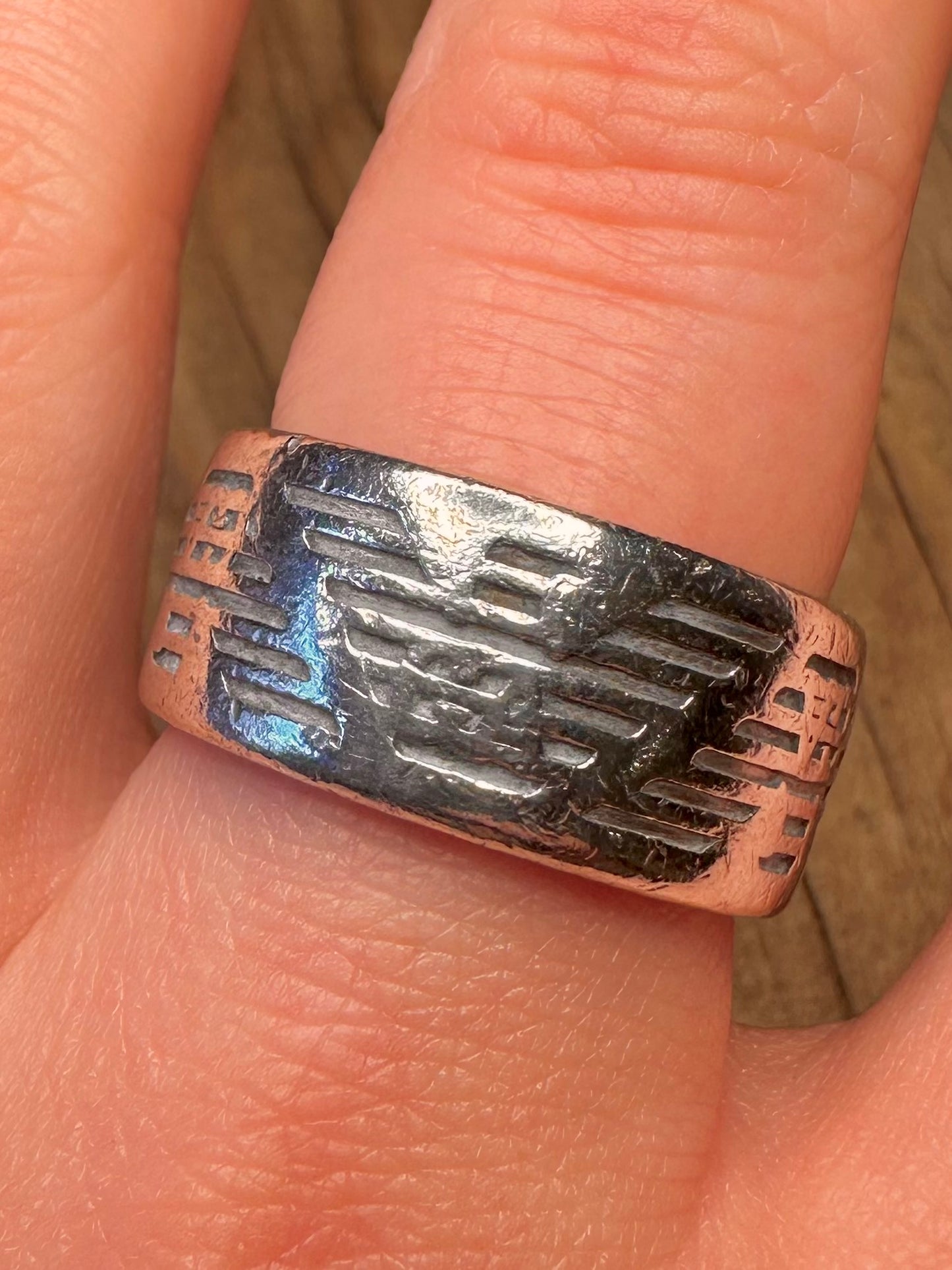 Vintage Emporio Armani Chunky Band 925 Sterling Silver Size T Ring