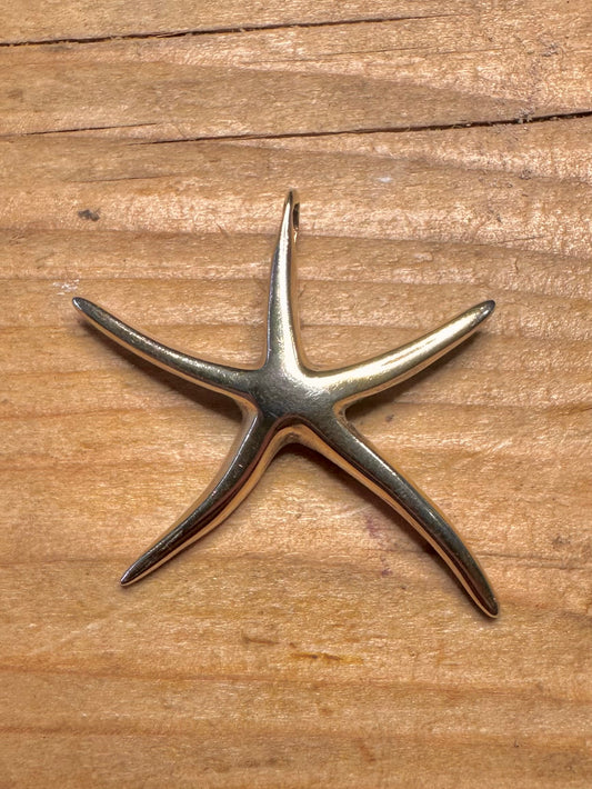 Vintage Stern Gold auf 925 Sterling Silber Anhänger