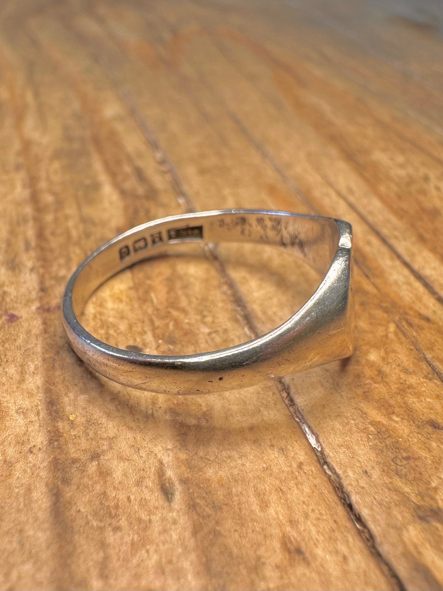 Herz 1977 Siegelring 925 Sterling Silber Größe Q