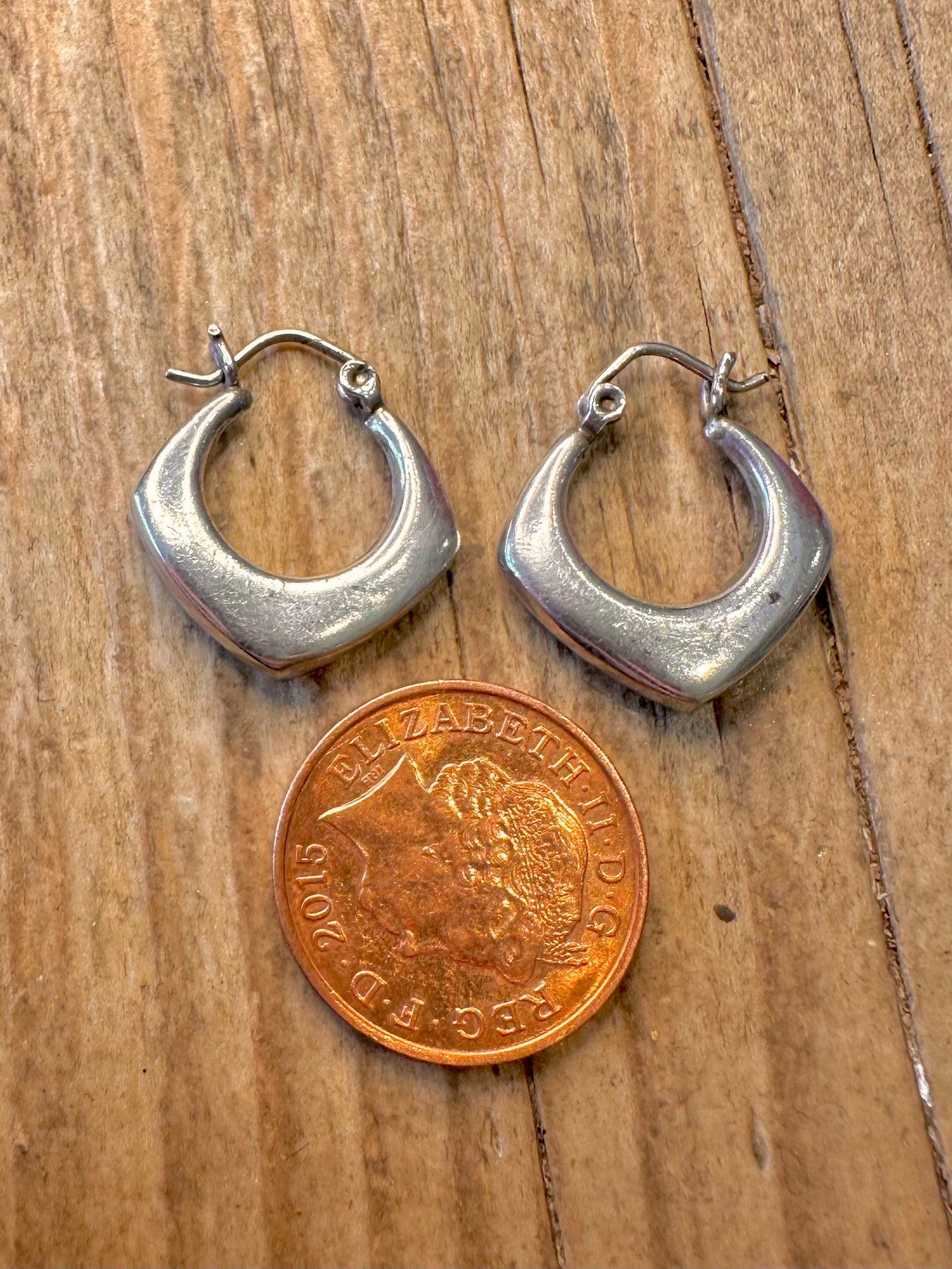 Abstrakte Sechseckige Creolen aus 925er Sterlingsilber