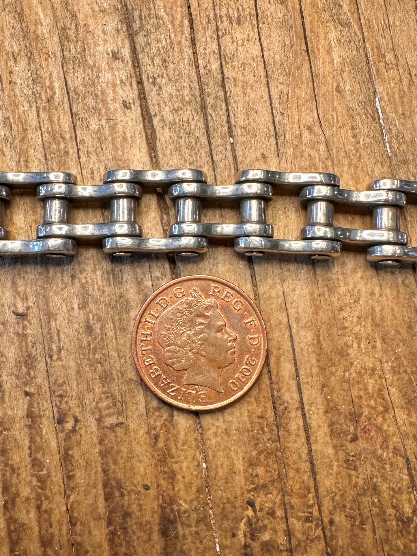 Motorcycle Chunky Chain T Bar 925 Sterling Silver 9 inch Bracelet