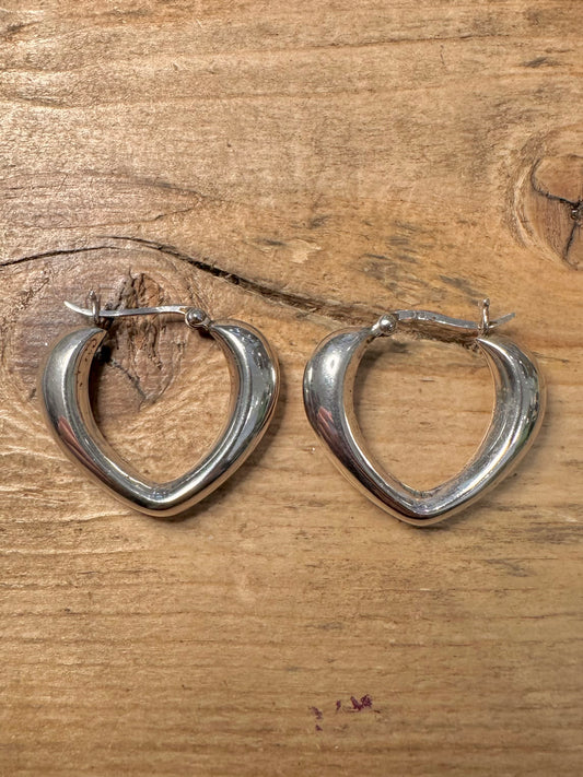 Abstract Chunky Hoops 925 Silver Earrings
