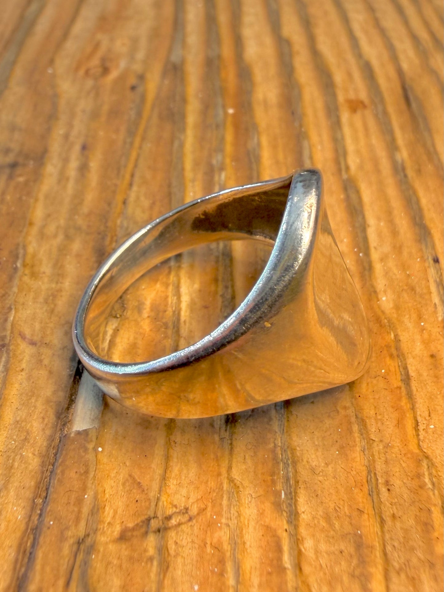 Oval Signet 925 Sterling Silver Size S Ring
