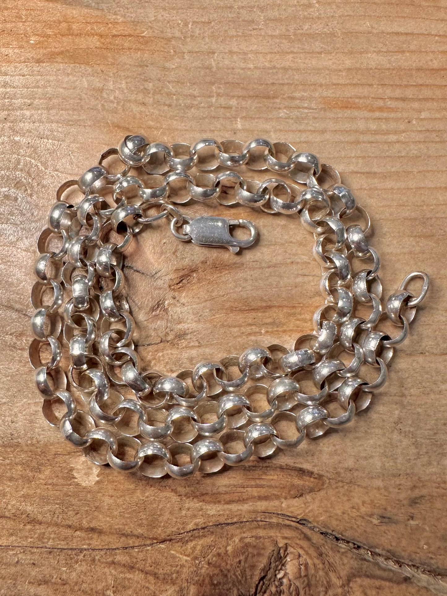 Vintage Chunky Belcher Chain 925 Silver 20 inch Necklace