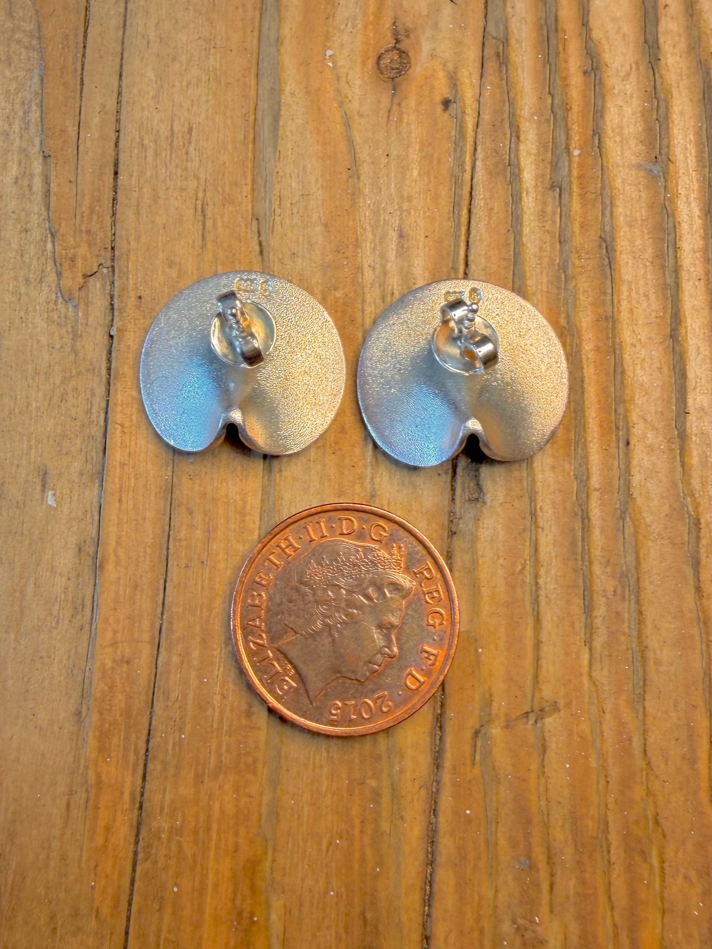 Modernist Circle Stud 925 Sterling Silver Earrings