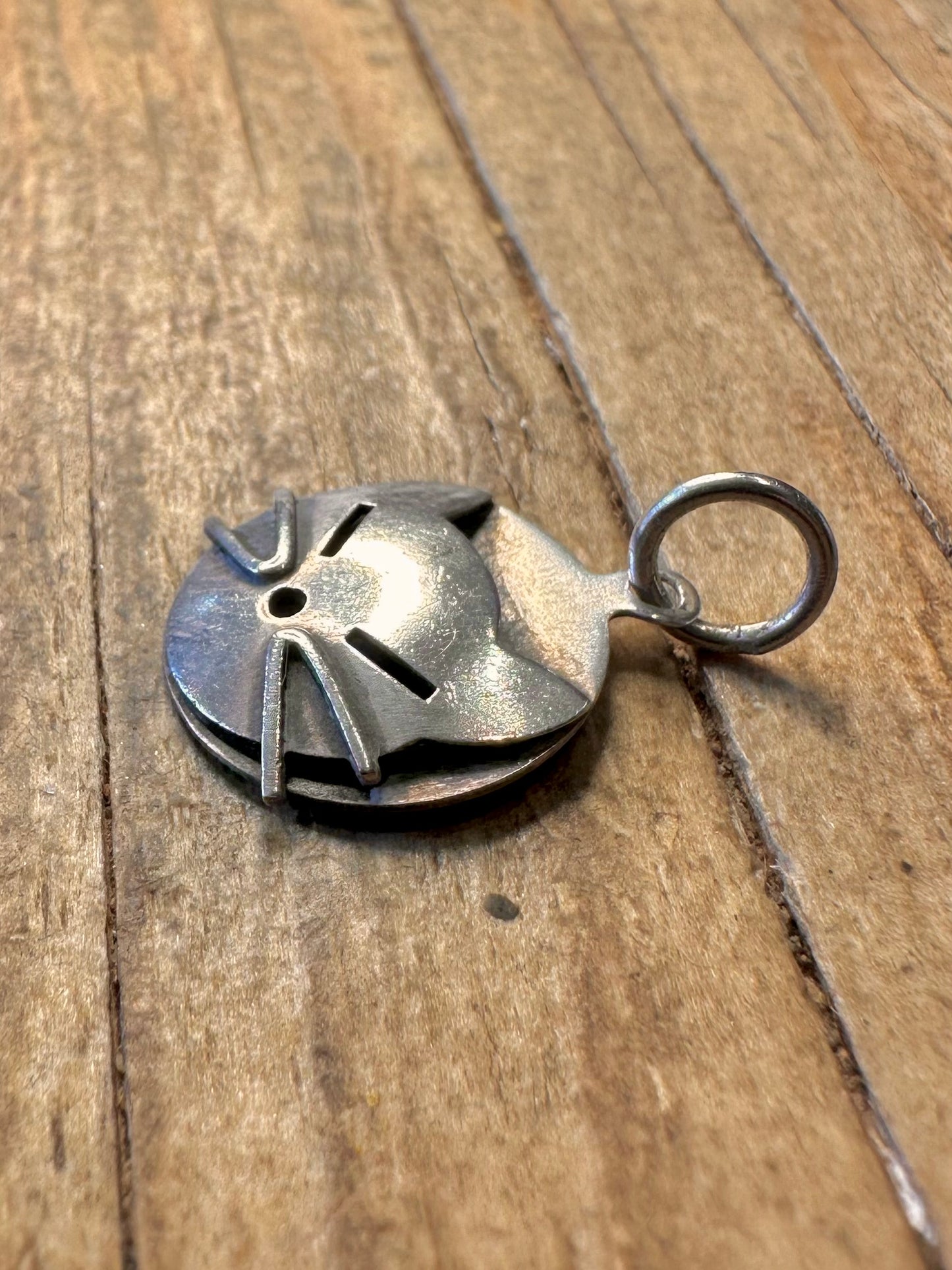 Katzenkopf-Kreis-Anhänger, Sterling Silber 925
