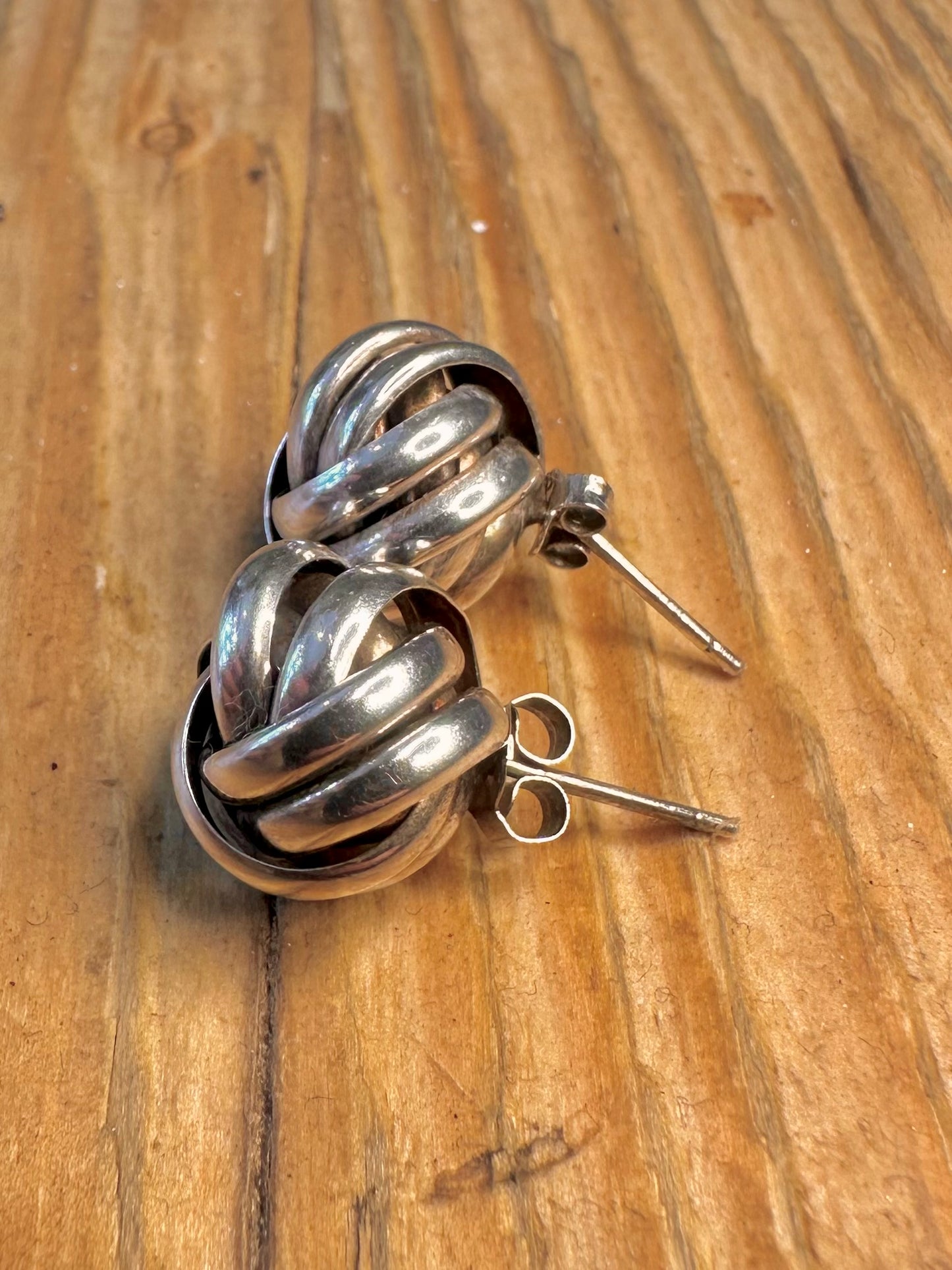 Chunky Knot Stud 925 Sterling Silver Earrings