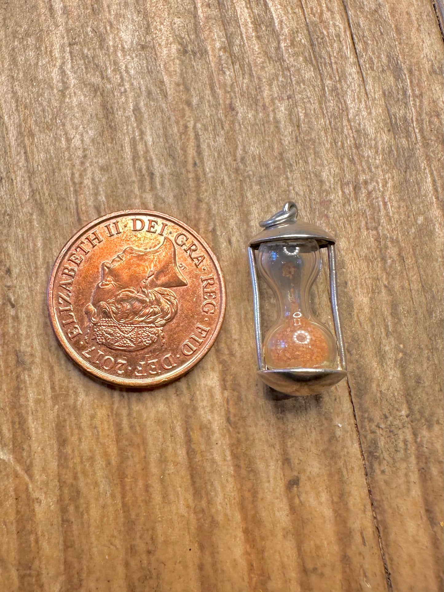 Hour Glass 925 Sterling Silver Charm Pendant