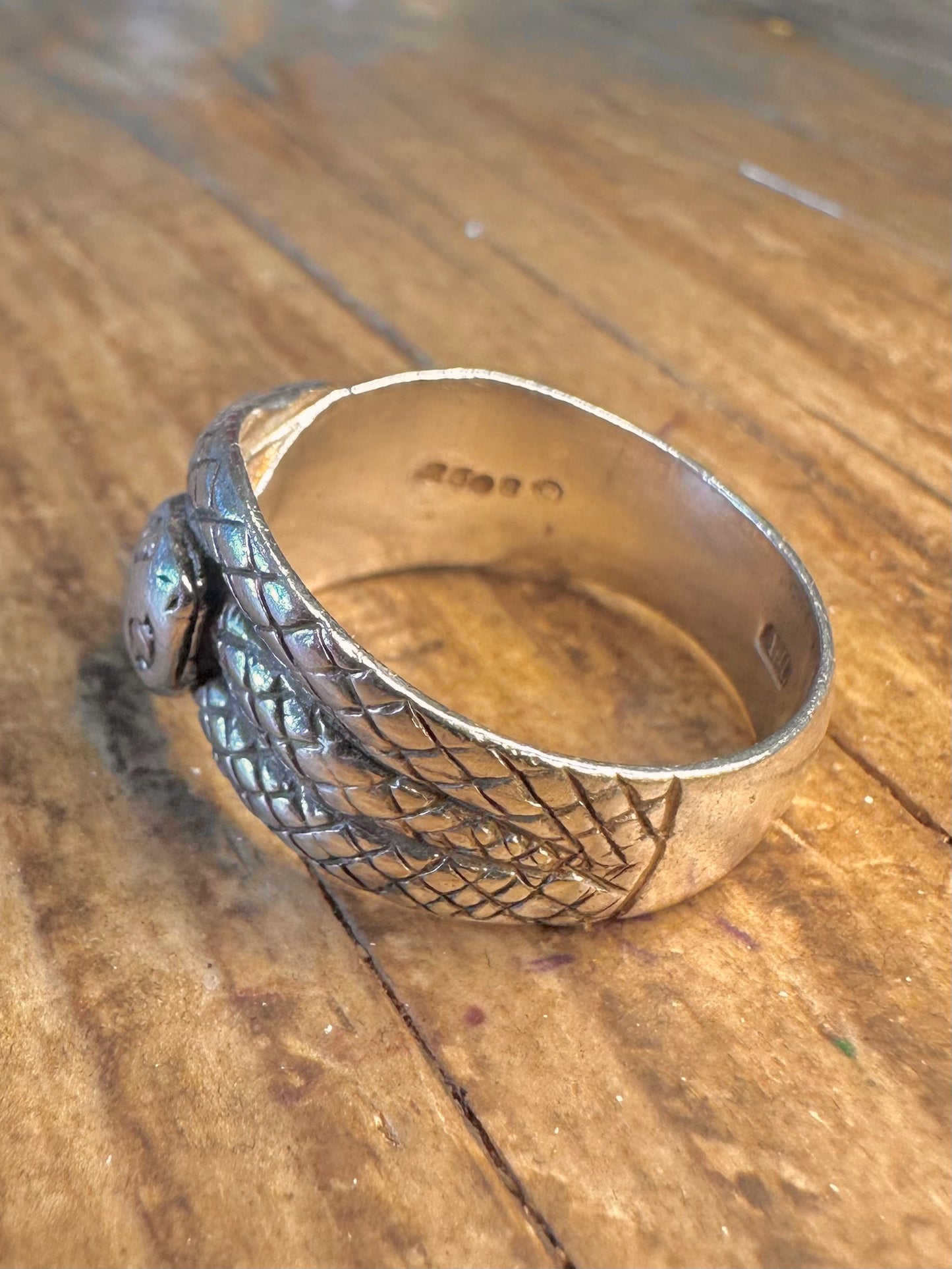 Interwoven 1975 Snakes 925 Sterling Silver Size T Ring
