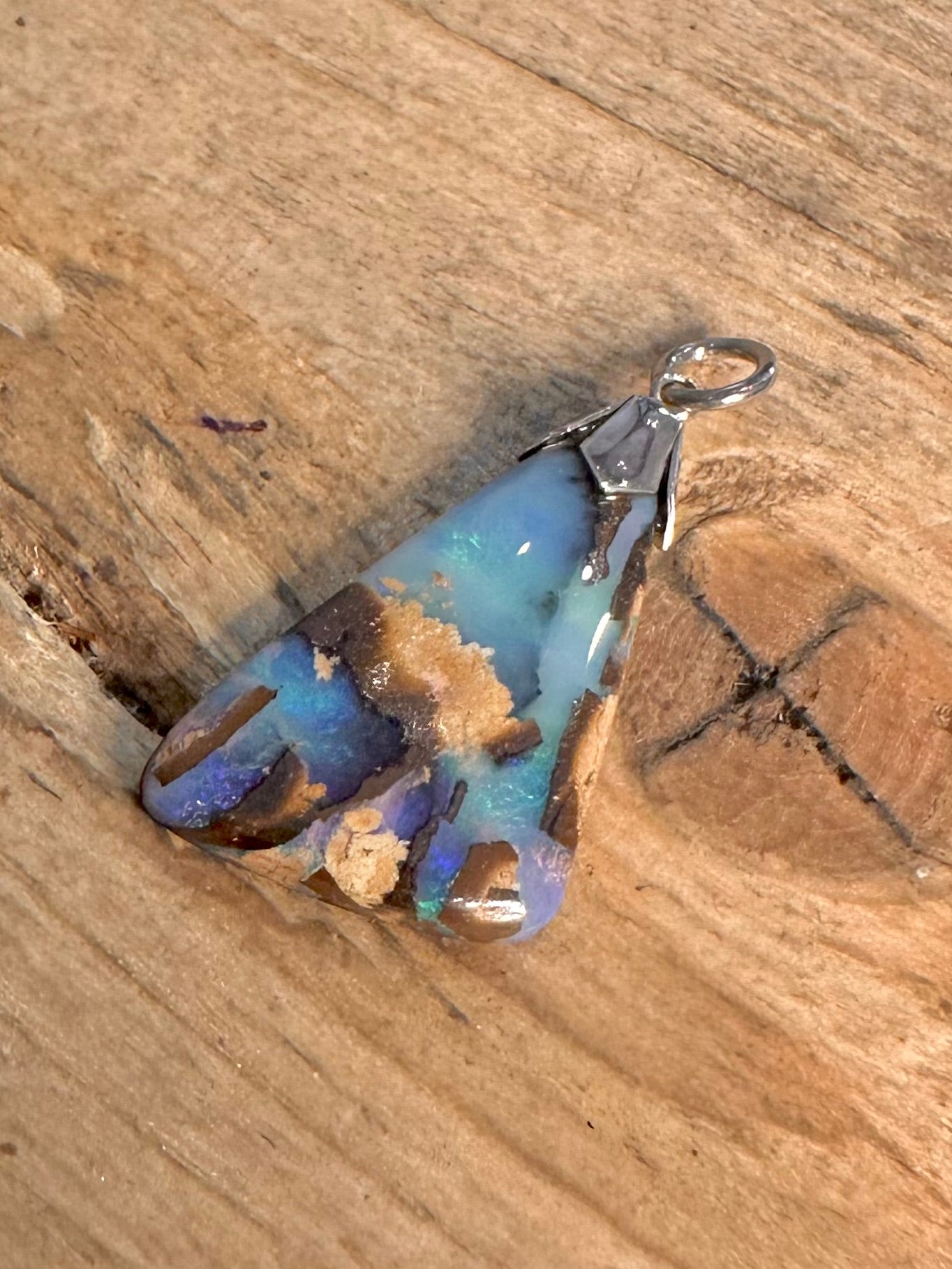 Australia Boulder Opal 925 Silver Pendant
