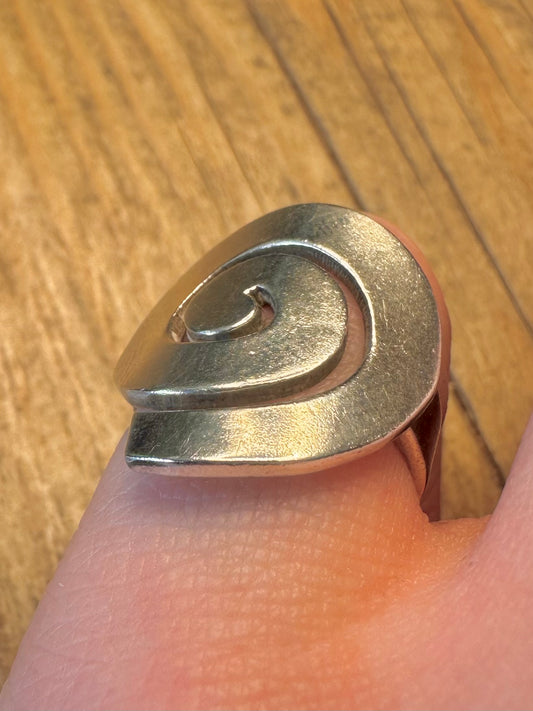 Abstract Swirl 925 Sterling Silver Size L Ring