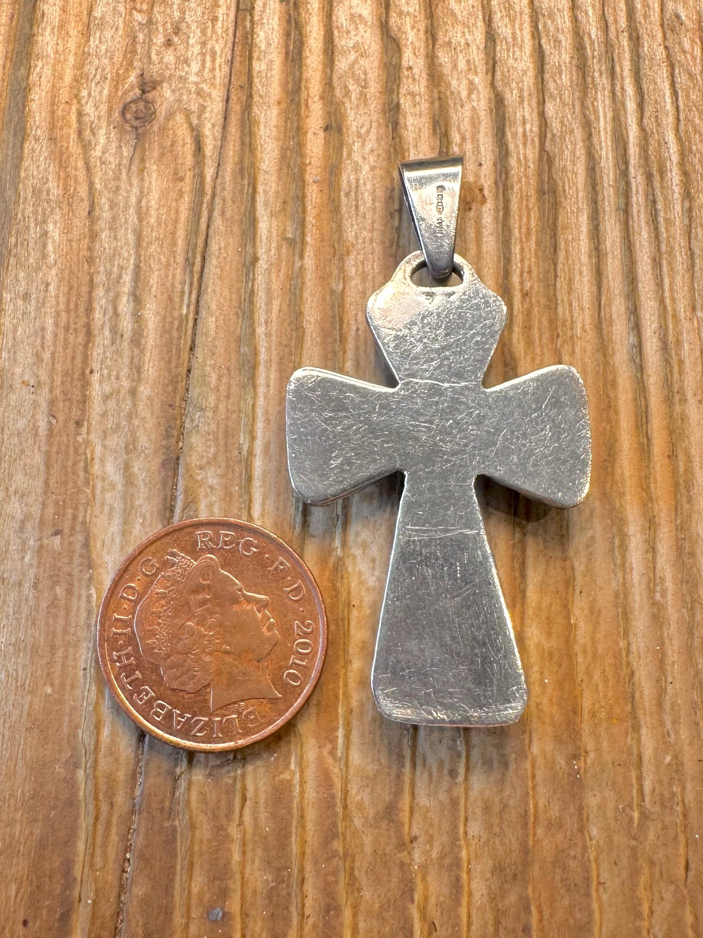 Turquoise Coral Amethyst 1994 Cross 925 Sterling Silver Pendant