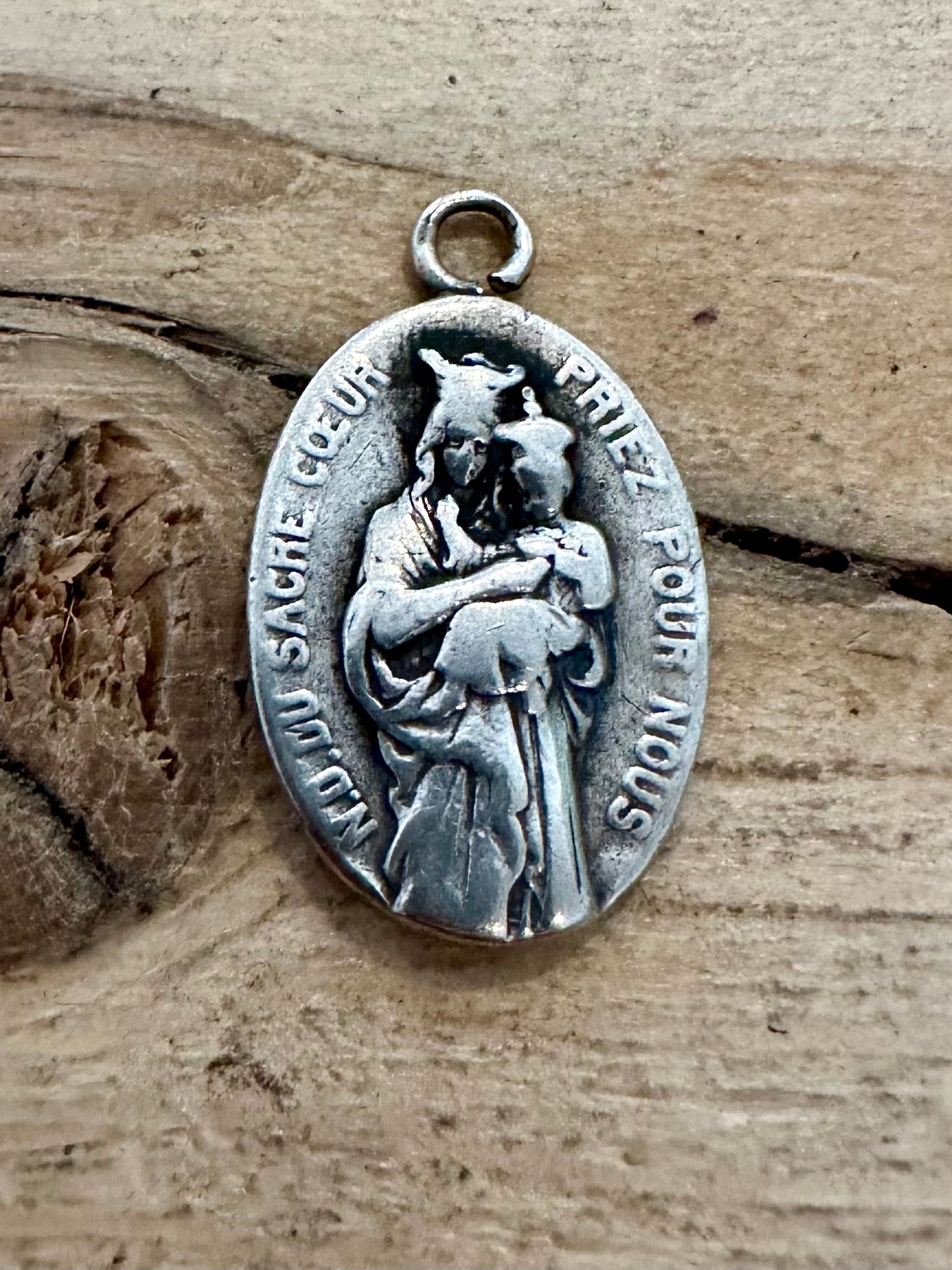 Vintage Medal ND Touted Graces Our Lady Graces Silver Pendant