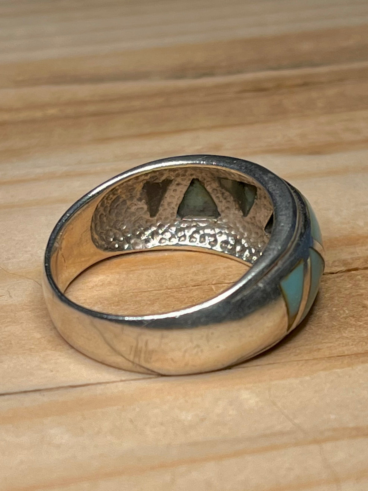 Chunky Turquoise Size 9.5 925 Sterling  Silver Ring