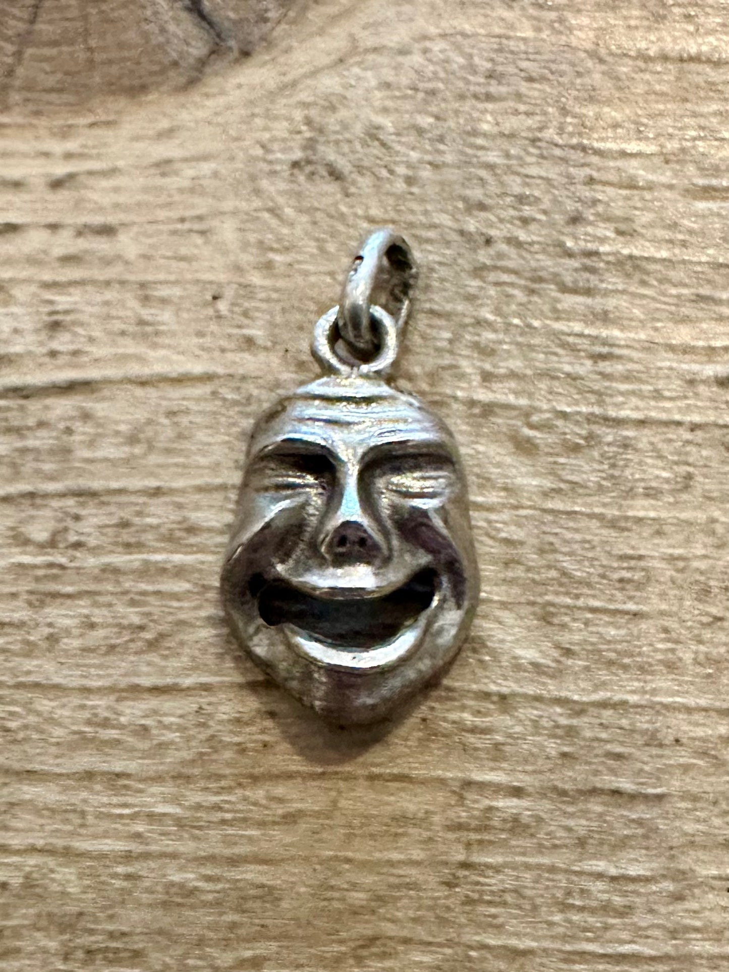 Vintage Face 925 Silver Charm Pendant