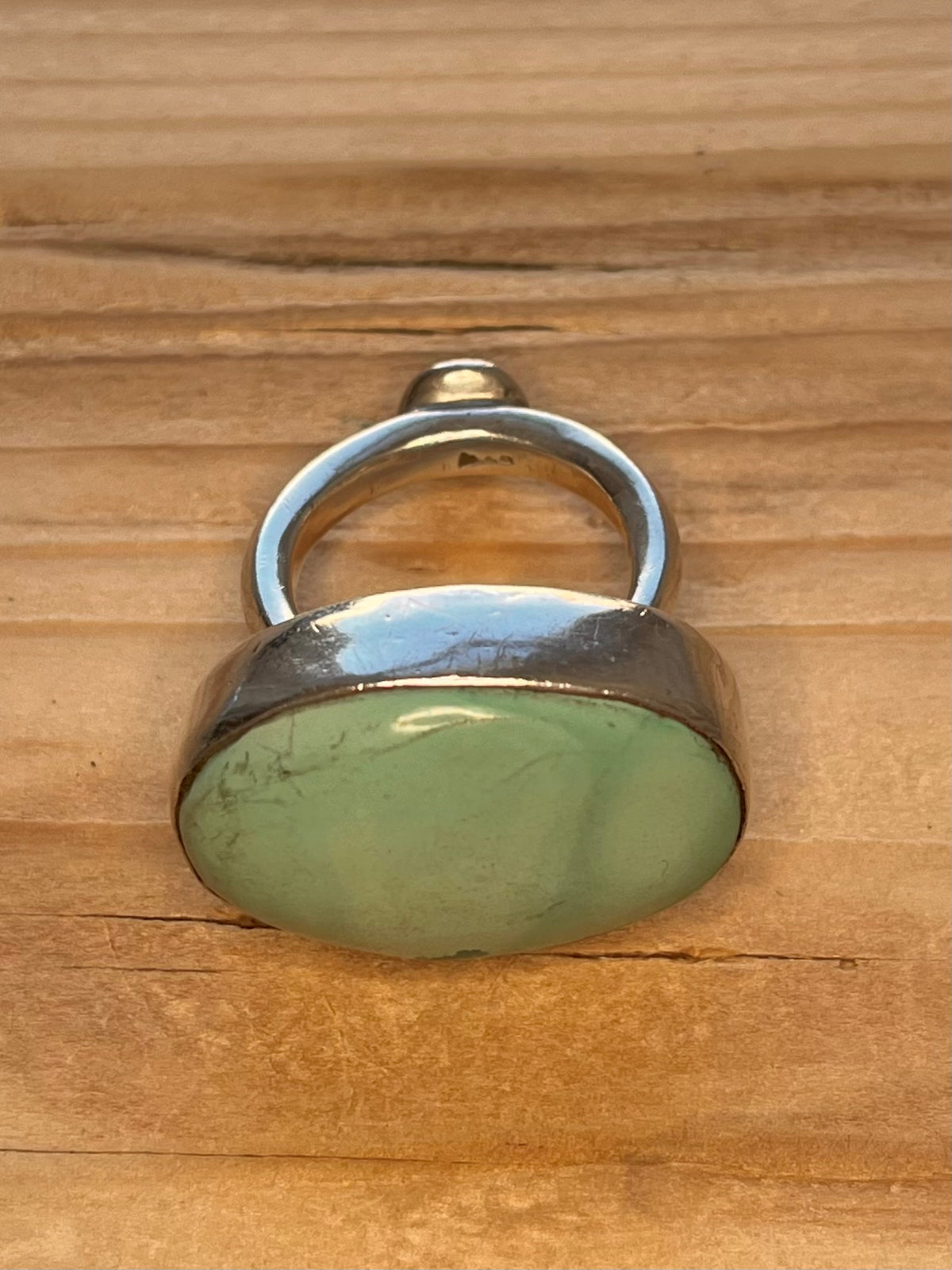 Large Oval Turquoise 925 Sterling Silver Size S Ring