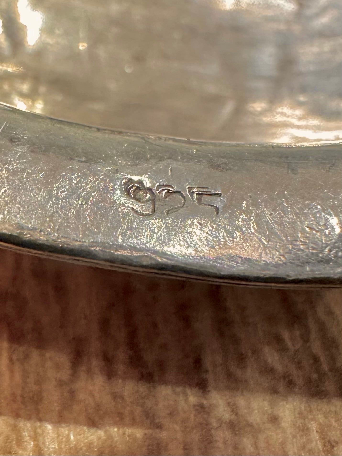 Vintage Wide Tribal Cuff 925 Sterling Silver Bangle