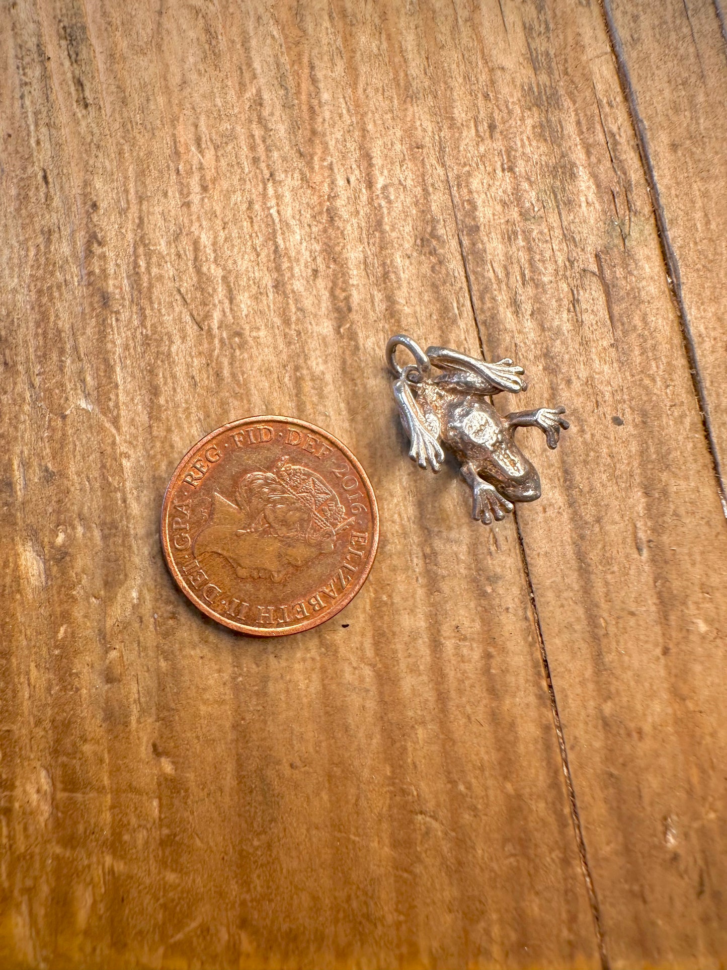Textured Frog 925 Sterling Silver Charm Pendant