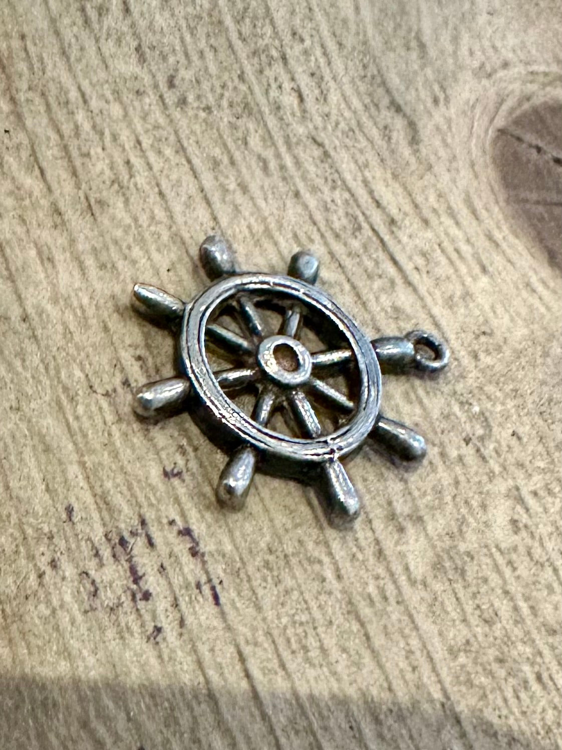 Vintage Ship Wheel Dublin Hallmarked 925 Silver Charm Pendant