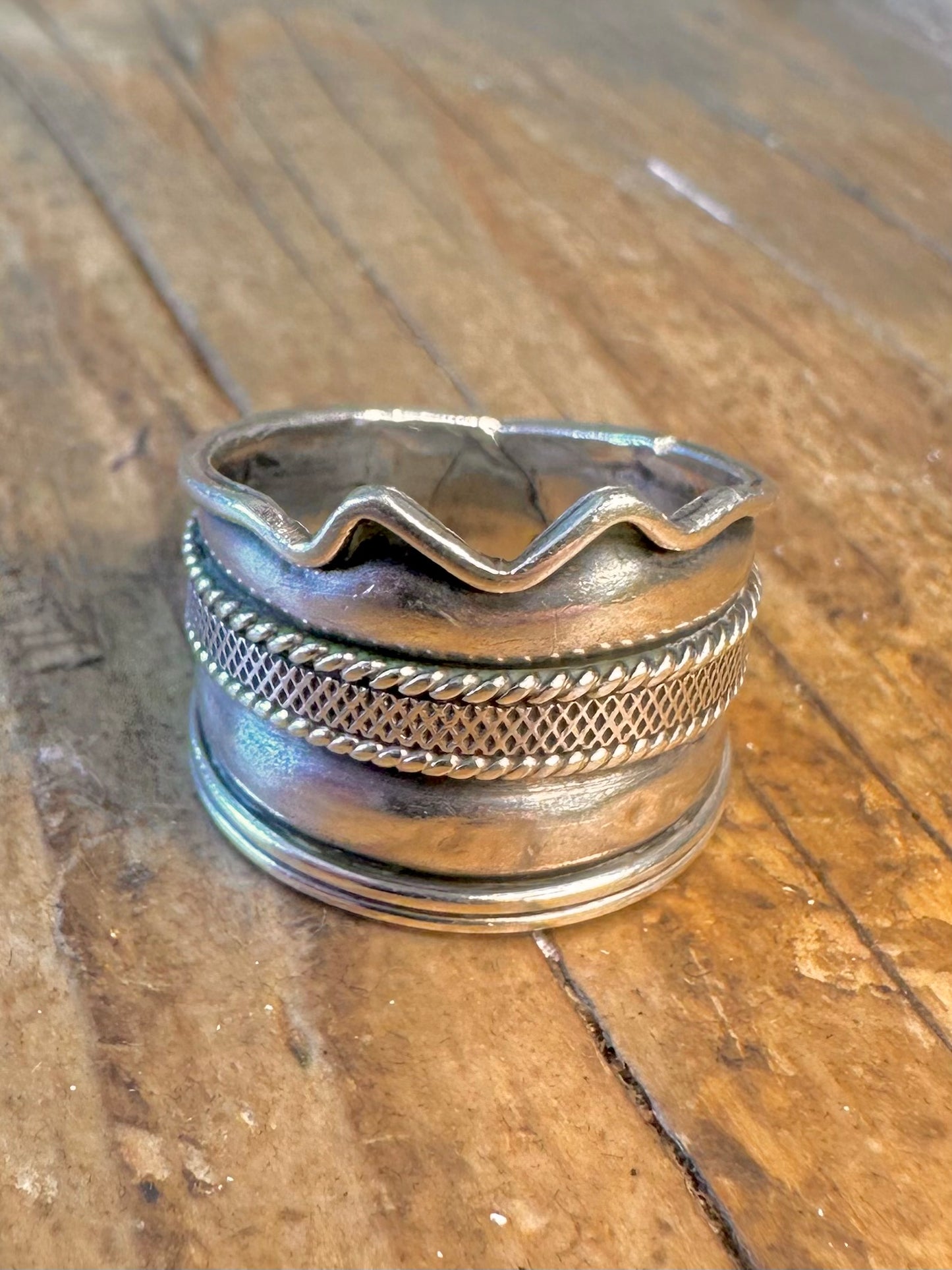 Boho-Stil dekorative Perlen 925 Sterling Silber Ring Größe P1/2