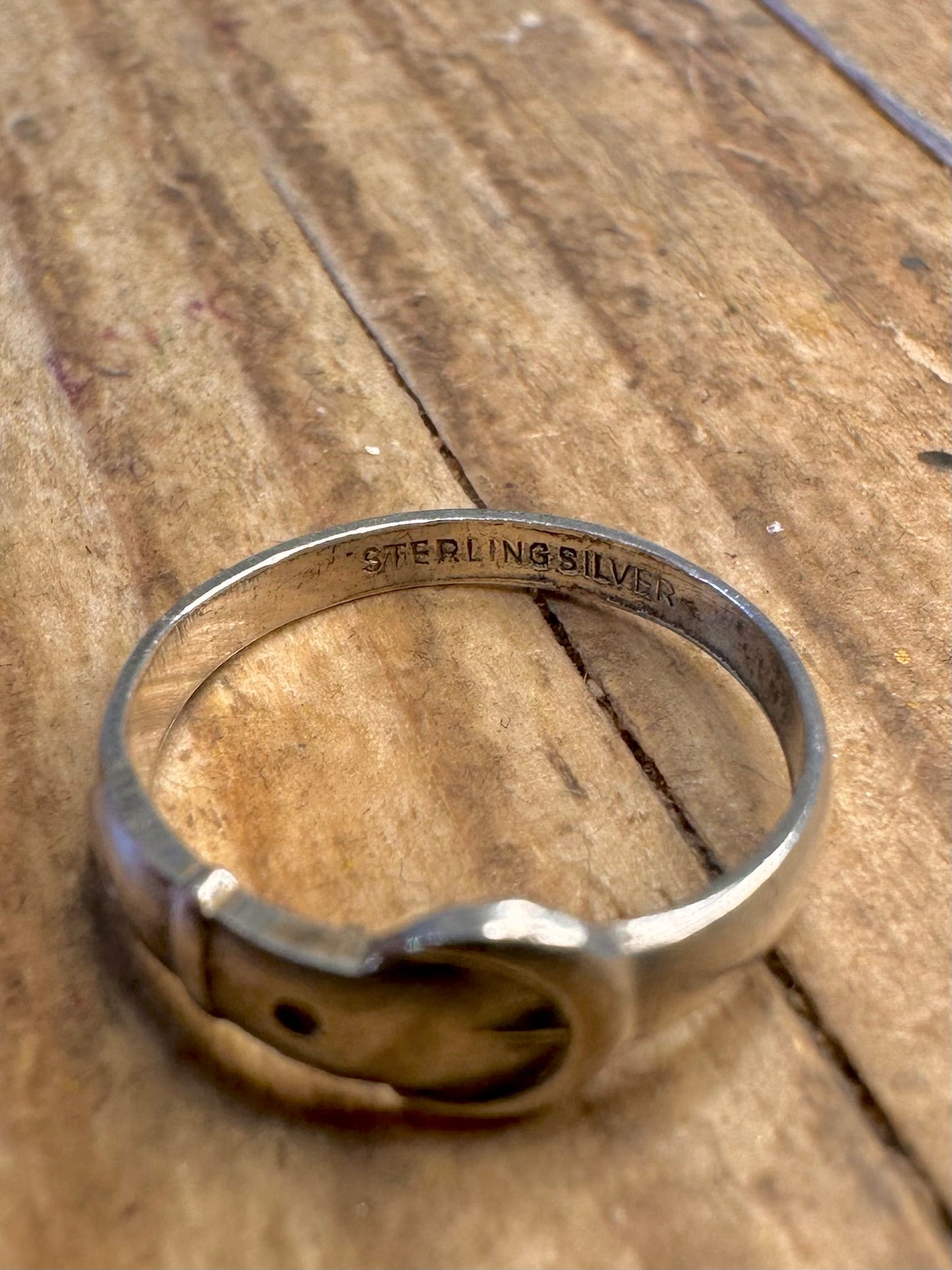 Buckle 925 Sterling Silver Size E Ring