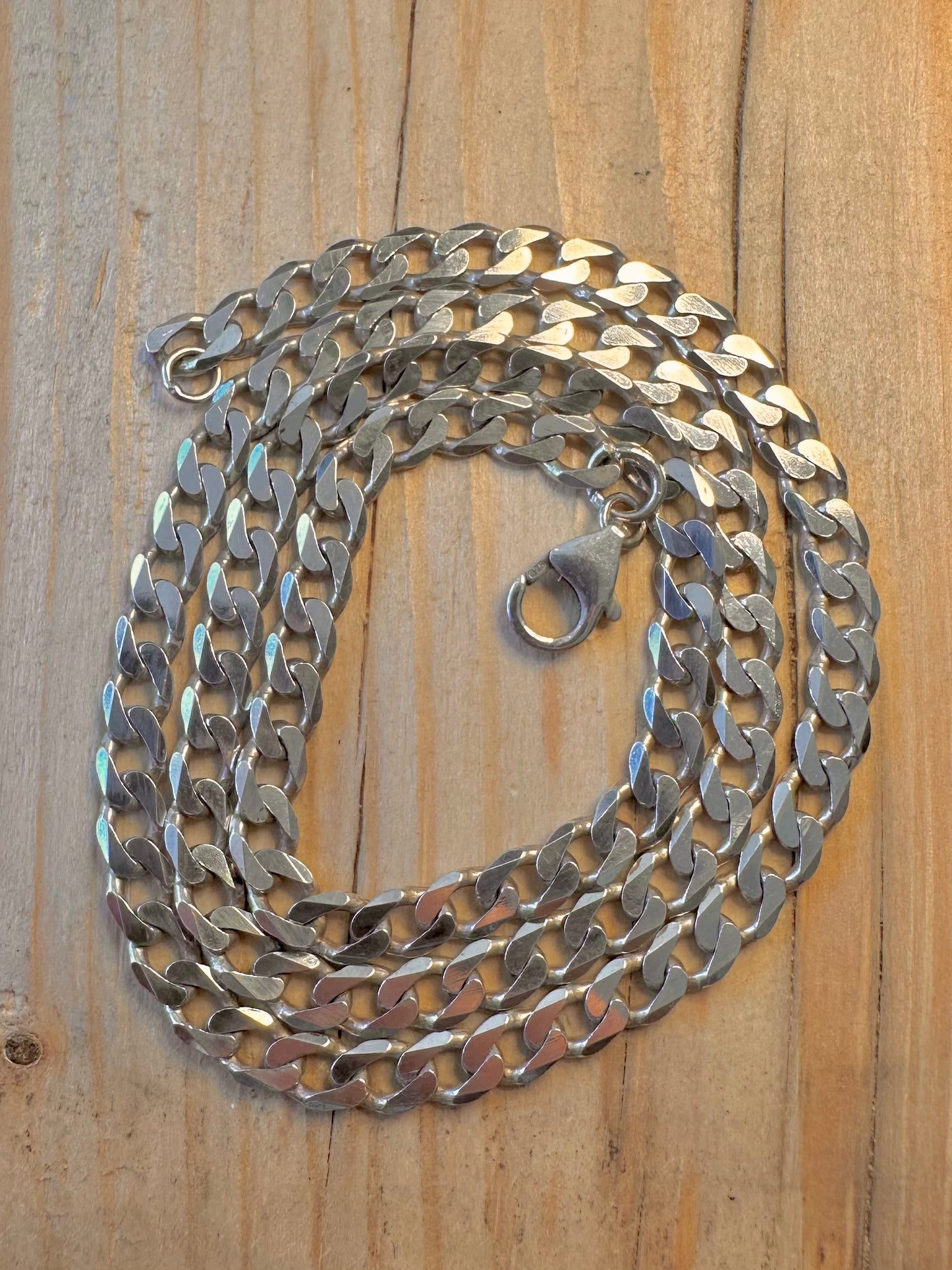 Vintage Curb Chain 925 Silver 20 inch Necklace