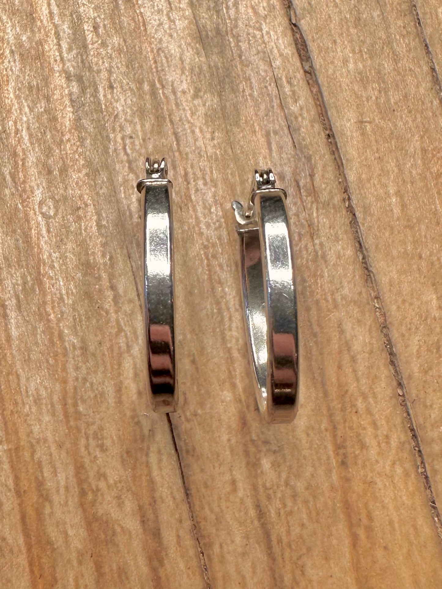 Vintage Oval Hoops 925 Sterling Silver Earrings