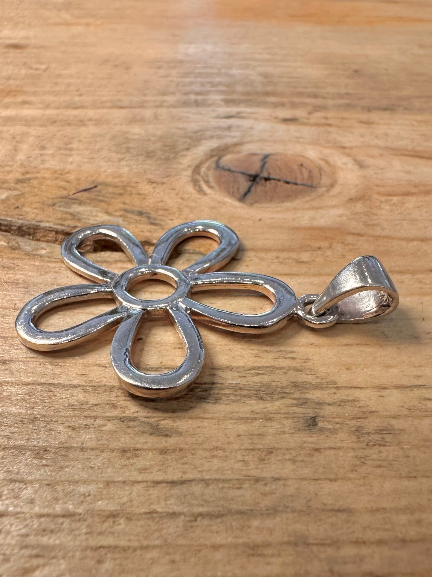 Abstract Flower 925 Silver Pendant