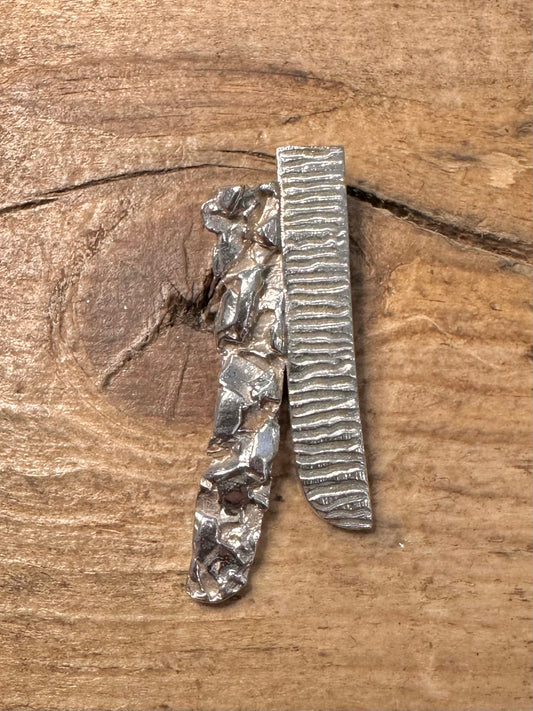 Abstract Textured Bar 925 Silver Pendant