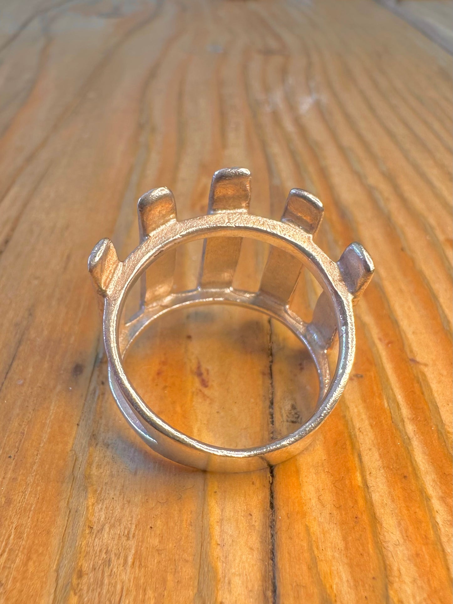 Modernist Vertical Bars 925 Sterling Silver Size P Ring